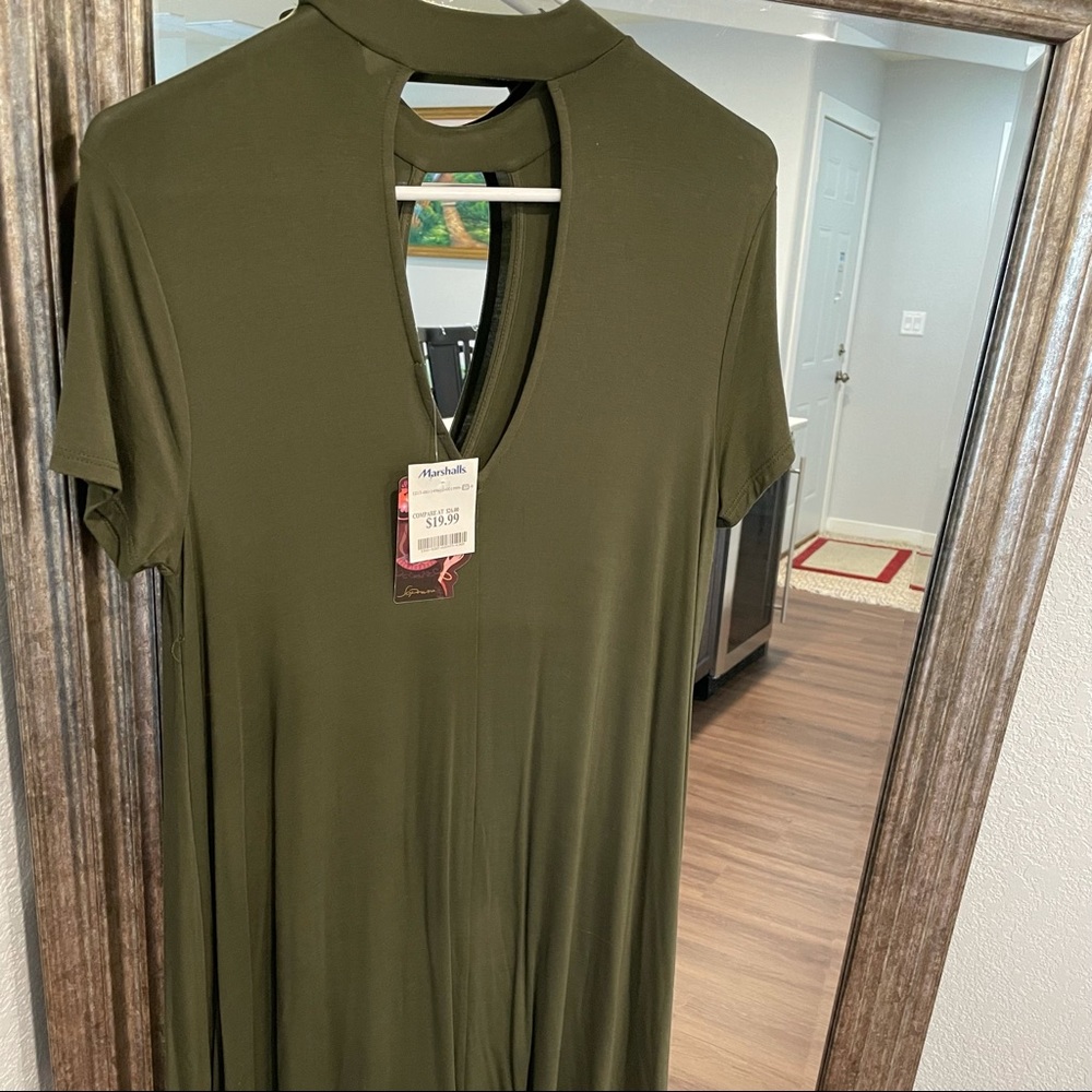 Marshals high neck Keyhole Front/Back green dress